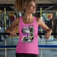 thumbnail image 4 of Racoons Howling at the Moon Women's Tank Top Funny Galaxy Wildlife Universe Humor Weird Animal in Space, 4 of 7