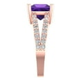 thumbnail image 3 of 2.43ct Princess Cut Purple Natural Amethyst 14k Pink Rose Gold Engraving Statement Bridal Wedding Designer Ring Size 7.5, 3 of 5