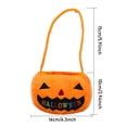 thumbnail image 5 of VeFlora Halloween Pumpkin Handbags Pastel Small Pumpkin Basket Trick or Treat Buckets Goodie Candy Gift Bags with Handle for Halloween Exchange Supplies(Orange/One Size), 5 of 5