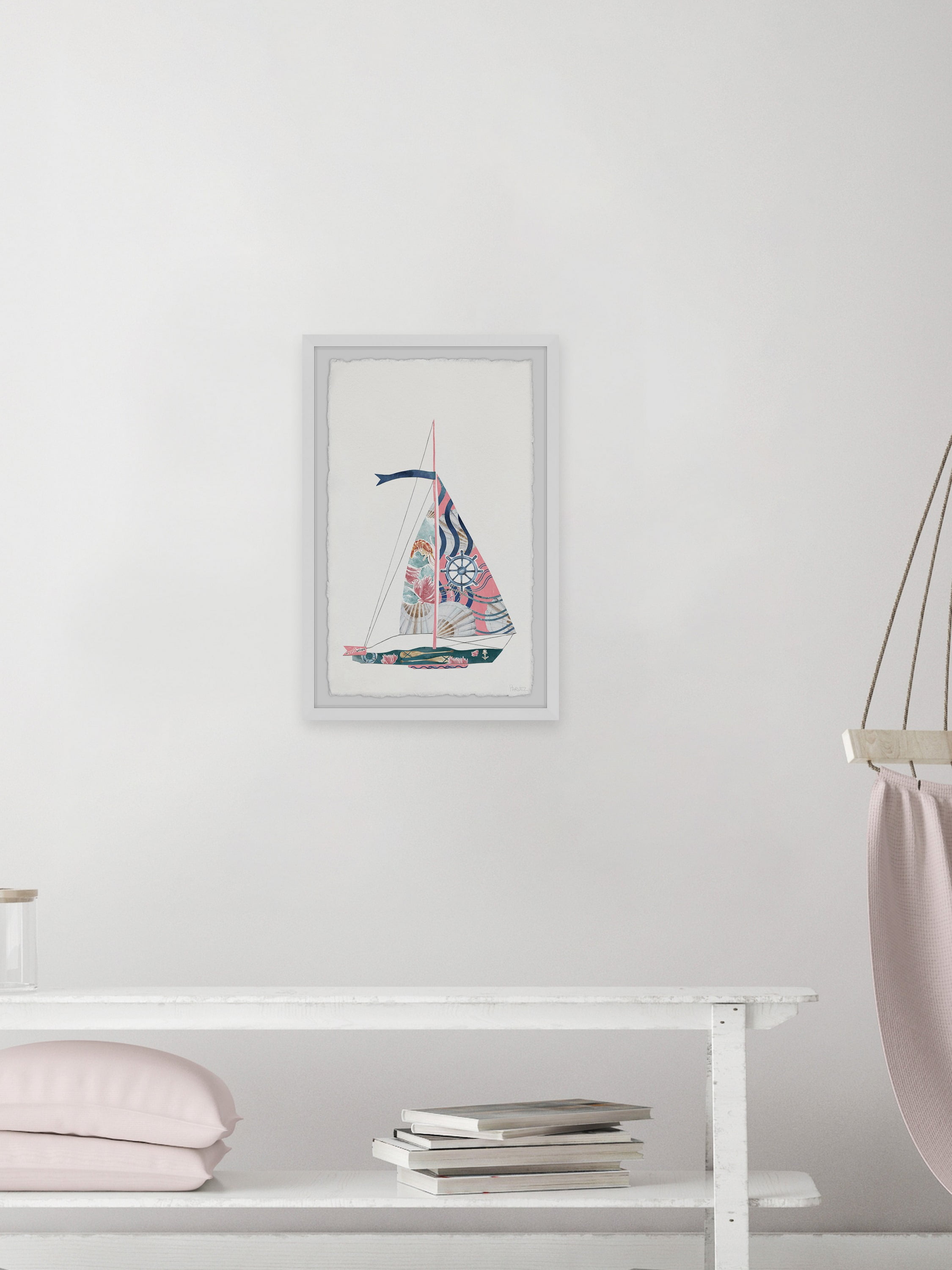 Parvez Taj Sailing Pink Framed Wall Art