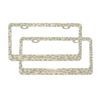 Cow Print License Plate Cover & Frame Set - Aluminum, Universal Fit, 2-in-1 Decor For Cars & Trucks