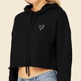 thumbnail image 5 of Dalix Heart Embroidered Fleece Cropped Hoodie Cold Fall Winter Women in Black 2XL XX-Large, 5 of 5