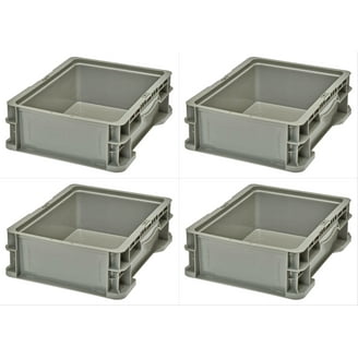 Hudson Exchange Straight Wall Storage Tote - 24x15x14.5 Inches, Gray/Brown, Heavy Duty Handled Container 2 thumbnail image