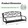 thumbnail image 4 of Costway Outdoor 2-Person Metal Porch Swing Hanging Patio Bench 485 Lbs Capacity Black, 4 of 12