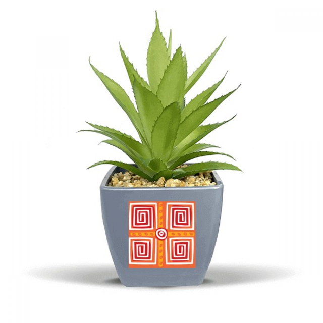 Spiral Boxes Mexico Totems Ancient Civilization Fake Pineapple Flower Pot Vase Mini Decor
