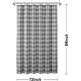 thumbnail image 6 of Extra Long Buffalo Check Shower Curtain: Cotton Blend Plaid Woven Texture & Machine Washable, Water-Repellent, Rustic Farmhouse Style for Bathroom - Gray and White, 72x84 Inch, 6 of 6