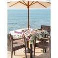 thumbnail image 3 of Outdoor Tablecloth with Umbrella Hole for Patio/Picnic/Party/Camping, Spring Floral Waterproof Table Cloth Square Cover Washable, Watercolor Lavender Daisy Butterflies Botanical (60"x 60"), 3 of 8