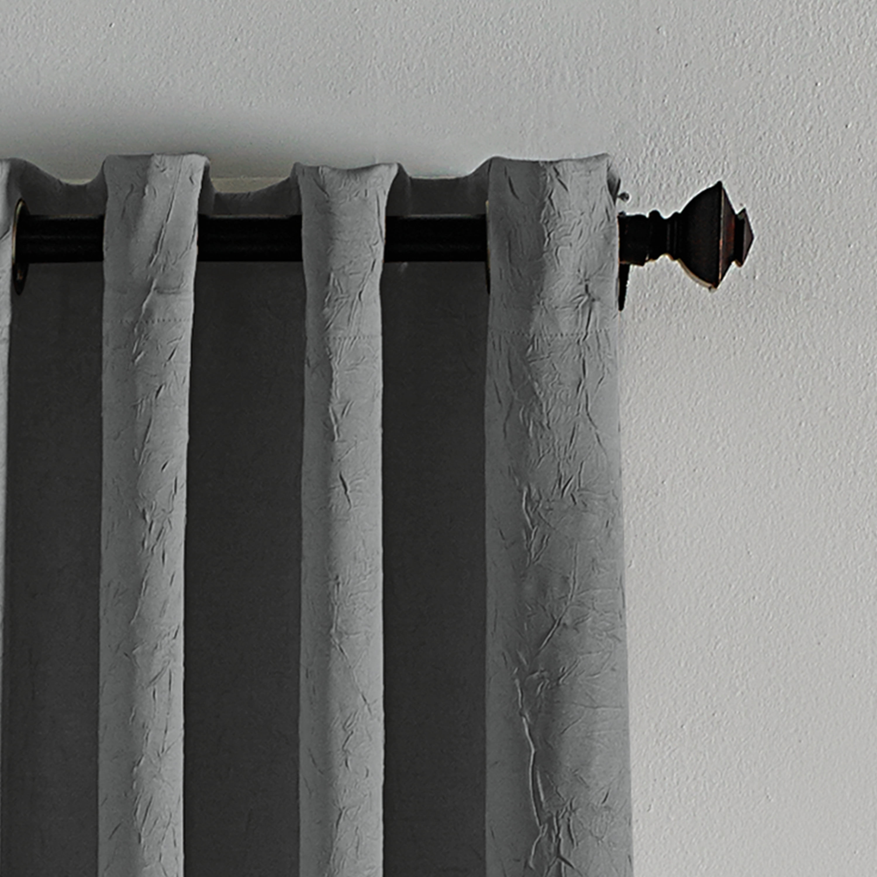 Curtainworks Lenox Grommet Indoor Single Curtain 50" x 144", Gray, Polyester, Adult