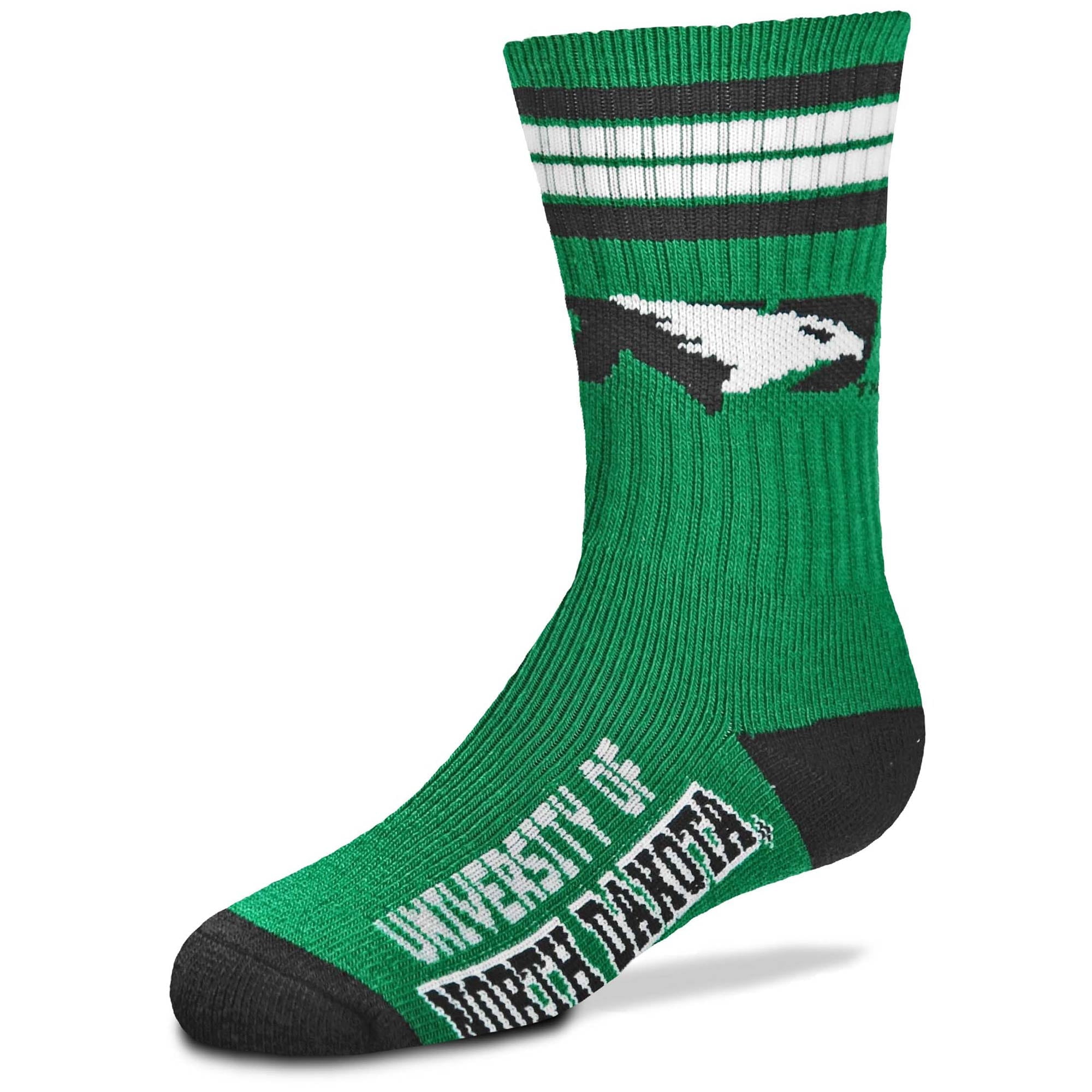 For Bare Feet NCAA 4 Stripe Deuce Crew Men Socks-Boise State Broncos-Large 