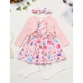 thumbnail image 3 of IWEMEK Infant Girl Dress Spring Casual Long Sleeve Outfits Crewneck Candy Bow Cute Romper Size 9M-12M, 3 of 7