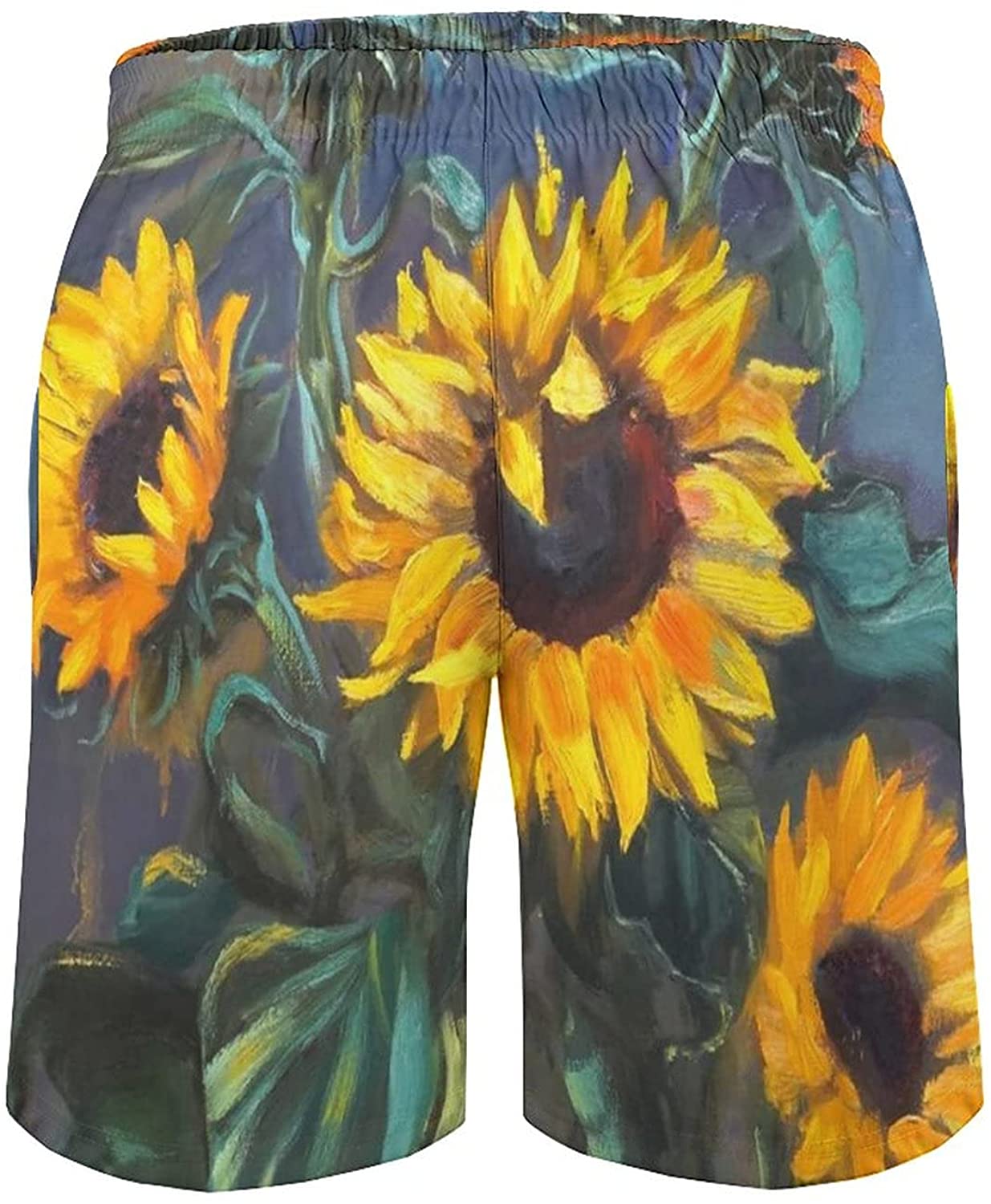 Men's Beach Shorts Sunflower Art Beach 