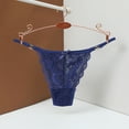 thumbnail image 4 of TOWED22 Strings pour Femmes Culottes Dentelle Taille Basse Fines Bretelles Grande Taille String(Bleu,L), 4 of 5
