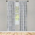 thumbnail image 3 of Ambesonne Abstract Curtains, Eastern Ornamental, Pair of 28"x63", Champagne Pale Eggplant, 3 of 5