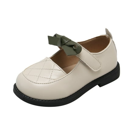 

Baby Girl Spring and Autumn Prewalker Shoes Lovely Bow Solid Princess Leather Shoes Casual Non-slip Soft Sole Walking Shoes
