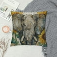 Autua Elephant Sunflowers Letters Graphic Decorative Pillow Cover for