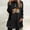 Black, variant on Womens Long Sleeves Ribbed Knit Tunic Shirts Crew Neck Tops Fit Blouses Women's Thanksgiving Day Round- Neck And Winter Loose Print Pocket Warm Long Sleeve Blouse Tops
