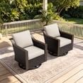 thumbnail image 2 of Joyside Patio Swivel Chairs Set of 2, 360 Degree Glider Rocker Chairs with Metal Wicker, Washable Cushions & Metal Armrests, Swivelchairs for Terrace, Beige/Brown, 2 of 8