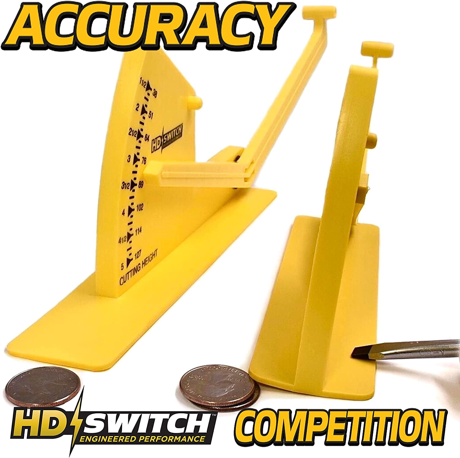 HD Switch Deck Blade Leveling Leveler Gage Gauge for John Deere Toro Exmark Scag Hustler Bad Boy Husqvarna Craftsman Dixon Troy-Bilt Lawn Mower Garden Tractors Zero Turn Lawnmowers (OEM Upgrade)