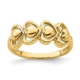 thumbnail image 1 of Solid 14k Yellow Gold 4 Hearts Ring Band Size 7.5, 1 of 6