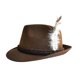 thumbnail image 3 of Sombrero Fedora de fieltro, sombrero de jazz, gorra con plumas, accesorios de vestuario, transpirable, vintage Marrón, 3 of 9