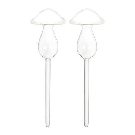 2pcs Transparent Plant Watering Bulbs, Elegant Mushroom Glass Watering Globes, Ideal for Indoor and Outdoor Plants