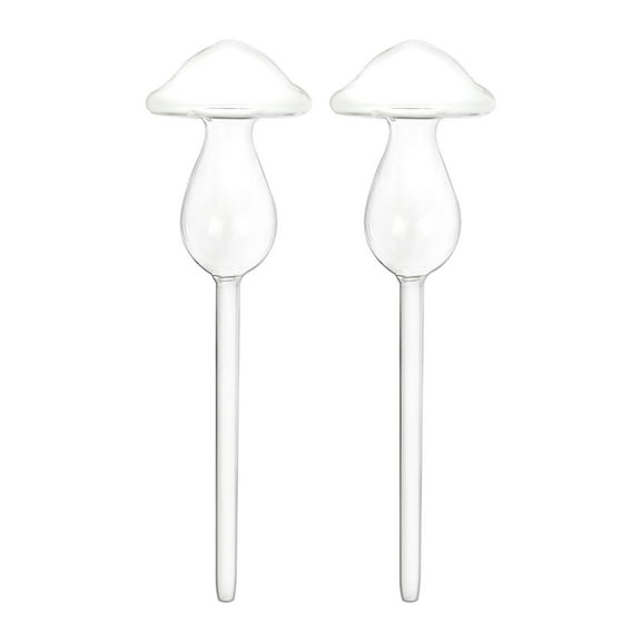 2pcs Transparent Plant Watering Bulbs, Elegant Mushroom Glass Watering Globes, Ideal for Indoor and Outdoor Plants