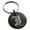 Black, variant on Stainless Steel Letter I Initial Royal Monogram Engraved Small Medallion Circle Charm Keychain Keyring