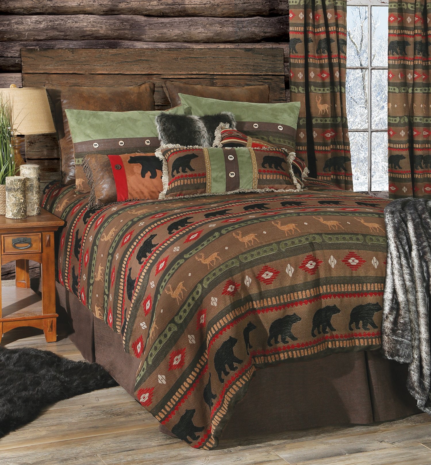 Carstens Forest Walk 5Piece Rustic Cabin Comforter Set, Queen