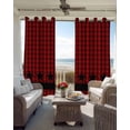 thumbnail image 4 of Red Black Plaid Blackout Curtains 54 Inches Long for Bedroom, Country Vintage Star Abstract Gingham Thermal Insulated Room Darkening Black Out Window Curtain Panels Grommet Drapes for Living Room, 4 of 8