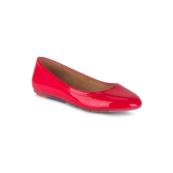 WANTED Womens Red Rainbow Sole Padded Marlo Round Toe Slip On Ballet Flats 7