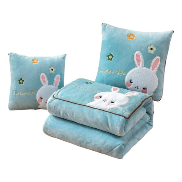 Savings Clearance for Easter!Tengw Thickened Cuddle Pillow Quilt Milk Velvet Bunny Multi-Purpose Blanket Folding Cushion Easter Kids Gift