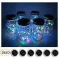 thumbnail image 4 of Guirnalda de luces solares de colores, 6 uds. De luces para tarros, 20 luces para tarros, luz decorativa navideña, funcionalidad versátil, 4 of 8