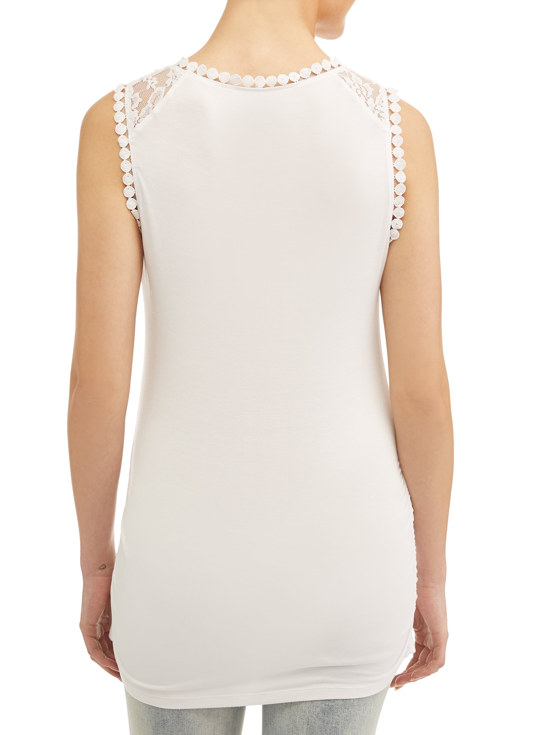 Liz Lange Maternity tank top with lace yoke & sleeves