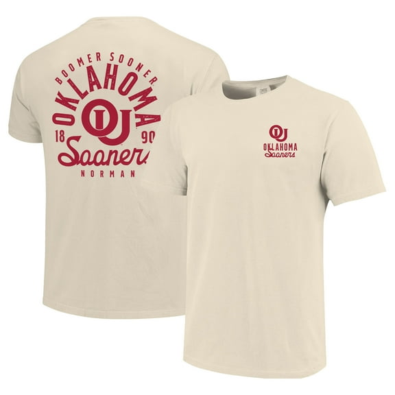 Men's Cream Oklahoma Sooners Comfort Colors Mascot Overlay T-Shirt
