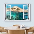 thumbnail image 3 of wall26 Canvas Print Wall Art Window View Aerial Tropical Paradise Ocean Island Wilderness Nature Photography Realism Scenic Landscape Colorful Multicolor for Living Room, Bedroom, Office - 16"x2, 3 of 5
