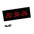 thumbnail image 4 of Reloj de pared Digital LED, Reloj de escritorio, decoración del hogar, brillo ajustable, despertador Rectangular montado en la pared para dormitorio y Rojo Digital, 4 of 8