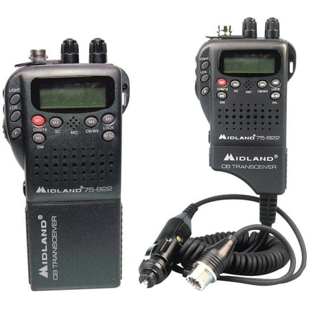 Handheld Radio Pouch - Midland 75-822 Handheld 40-Channel CB Radio with Weather/All-Hazard Monitor & Mobile Adapter