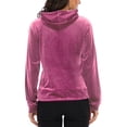 thumbnail image 6 of FUTATA Women's Long Sleeve Pullover Tops Lightweight Velour Hoodies Tracksuit Soft Stretch Sweatshirt with Pockets Red S, 6 of 6