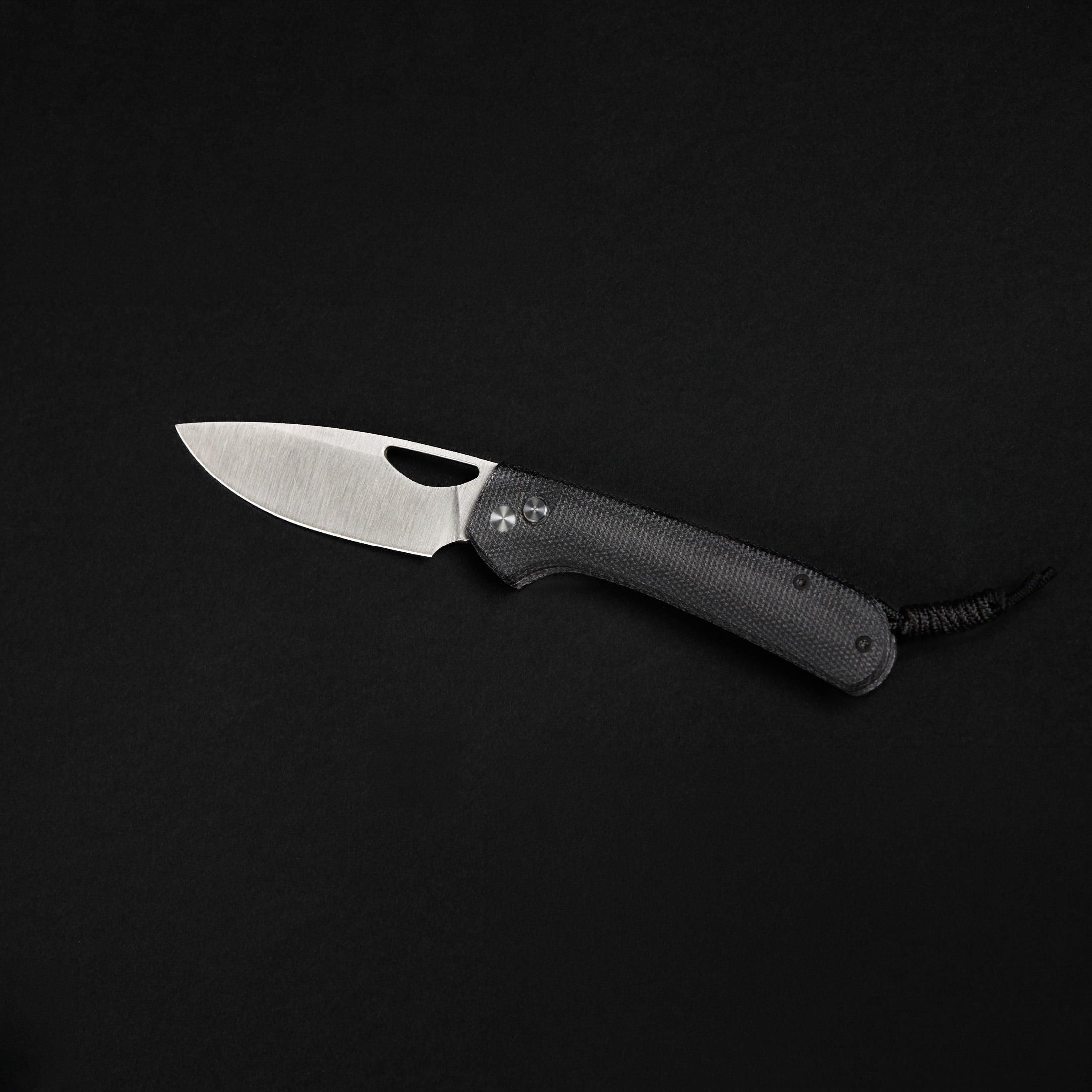 Swiss Tech Losung Premium Folding Knife, 14C28N Steel, Button Lock, Black Micarta
