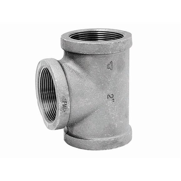 Yunque, hierro maleable galvanizado, 2 cm FPT x 2 cm FPT x 2 cm FPT