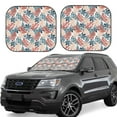 thumbnail image 6 of Kdxio Tropical Leaves Print 2-Piece Sun Shade Front Windshield - Foldable Car Front Window Sunshades for Most Sedans SUV Truck, 6 of 6