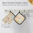 thumbnail image 4 of Yayeee Oven Mitts and Pot Holder Set of 2 Heat Resistant Kitchen Gloves Baking Hot Pad, Watercolor Seashell, 4 of 5