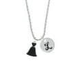 thumbnail image 2 of Delight Jewelry Black Dress Silvertone Script Initial Disc - L - Charm Necklace, 20"+3", 2 of 4