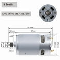 thumbnail image 2 of Rs550 DC motor 12v 14.4V 16.8v 18V 25v micro engine electric motors with 9/11/12/13/14/15 teeth high torque gear box for drill, 2 of 6