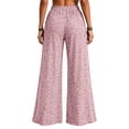 thumbnail image 4 of Casual Pants for Women Elastic Waist Loose Fit Leopard Print Wide Leg Trousers, 4 of 6