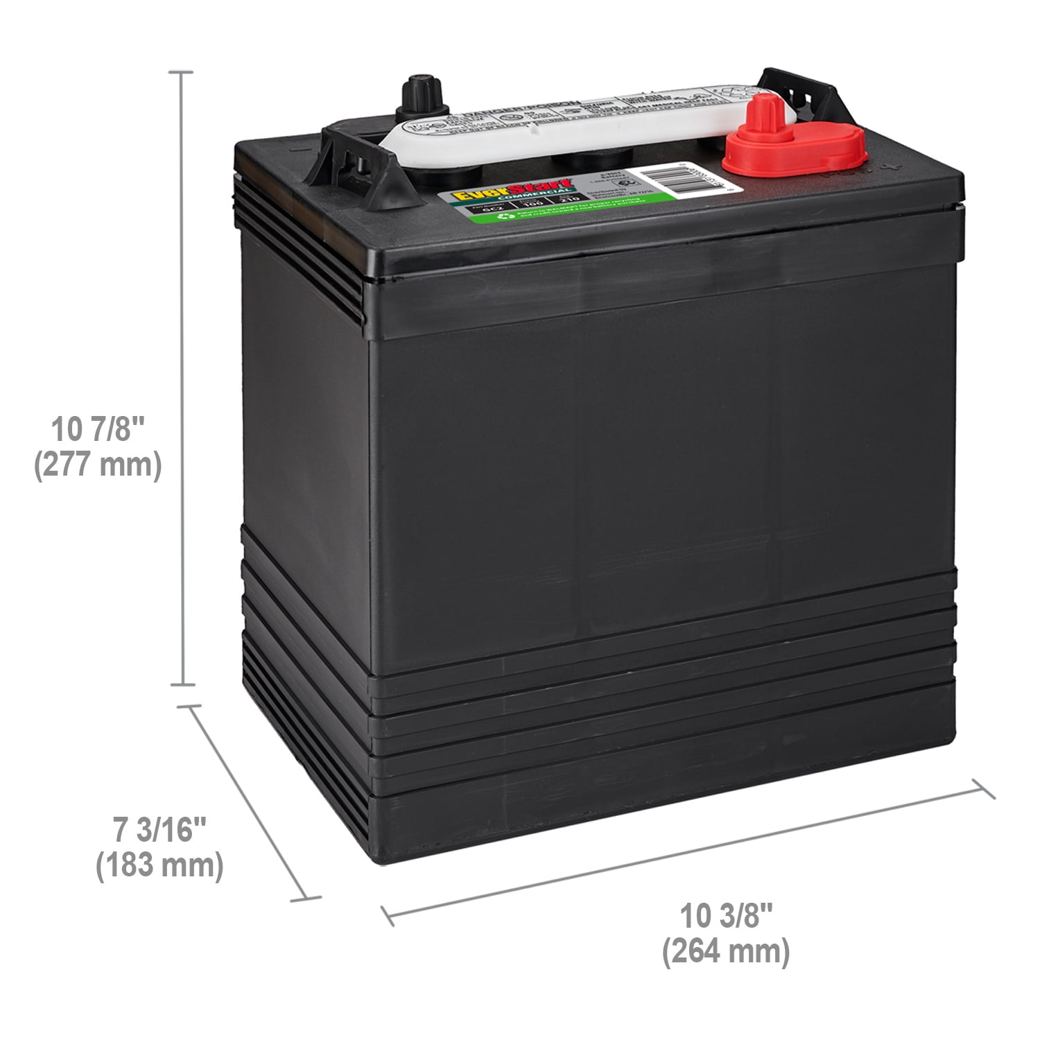 EverStart Golf Car Battery, Group Size GC2 6V 105 RC