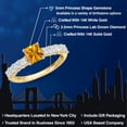 thumbnail image 2 of Gem Stone King 14K Two Tone Gold Yellow Citrine and Lab Grown Diamond Engagement Ring for Women | 1.56 Cttw | Princess 5MM | Gemstone November Birthstone | Size 6, 2 of 6