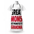 thumbnail image 3 of Grandma Apron, Moms and Grandmothers Slogan with Positive Vibes Inspirational Words, Unisex Kitchen Bib with Adjustable Neck for Cooking Gardening, Adult Size, Red Black White, by Ambesonne, 3 of 4