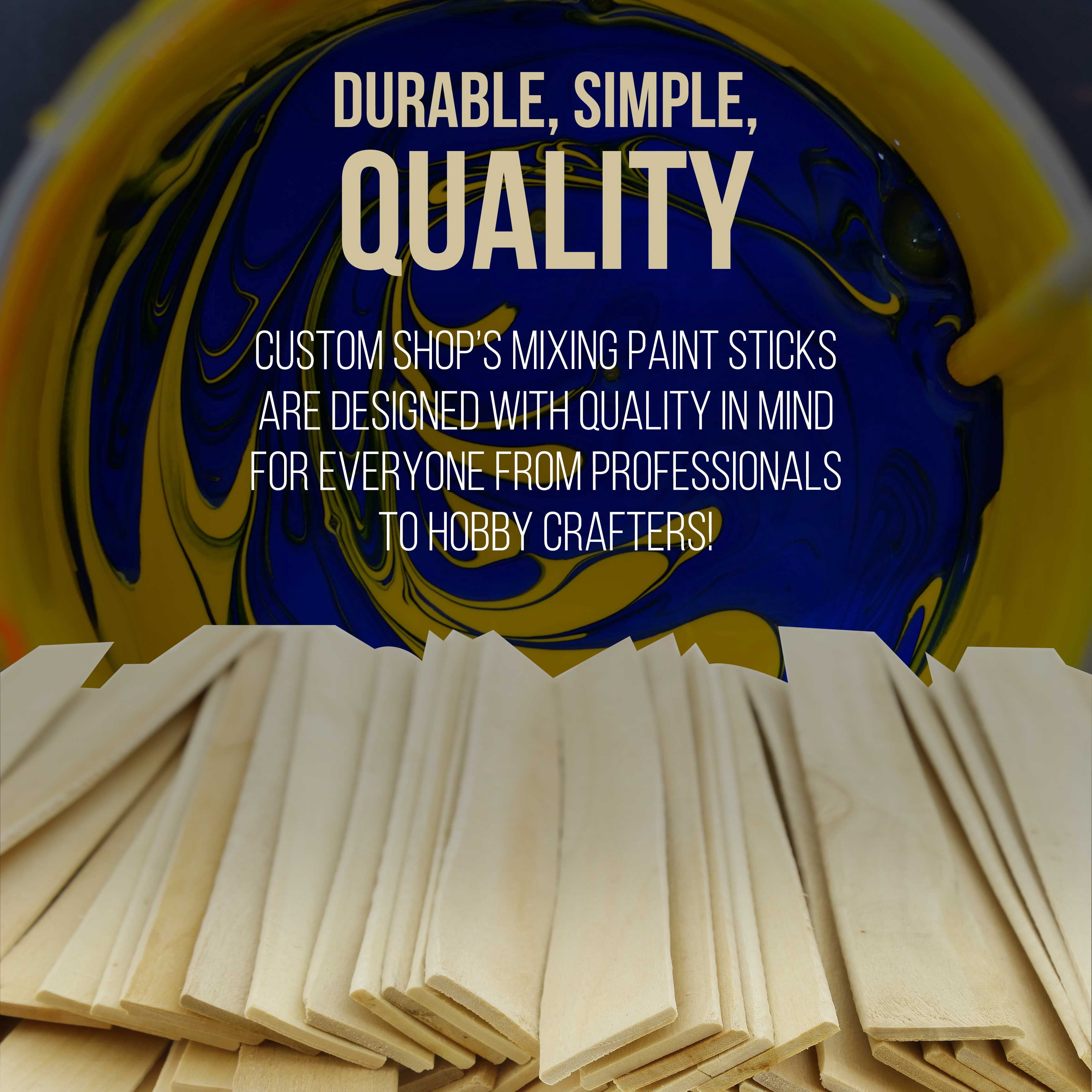 Custom Shop Craft and Paint Sticks - (Pack of 500 Sticks) 12" Inch Premium Grade Wood Stirrers/Paddles - Use for Wood Crafts -to Mix Epoxy Resin or Paint