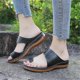 thumbnail image 2 of Women Retro Ring Toe Sandals Beach Casual Hollow Out Sliders Slip On Shoes, 2 of 3